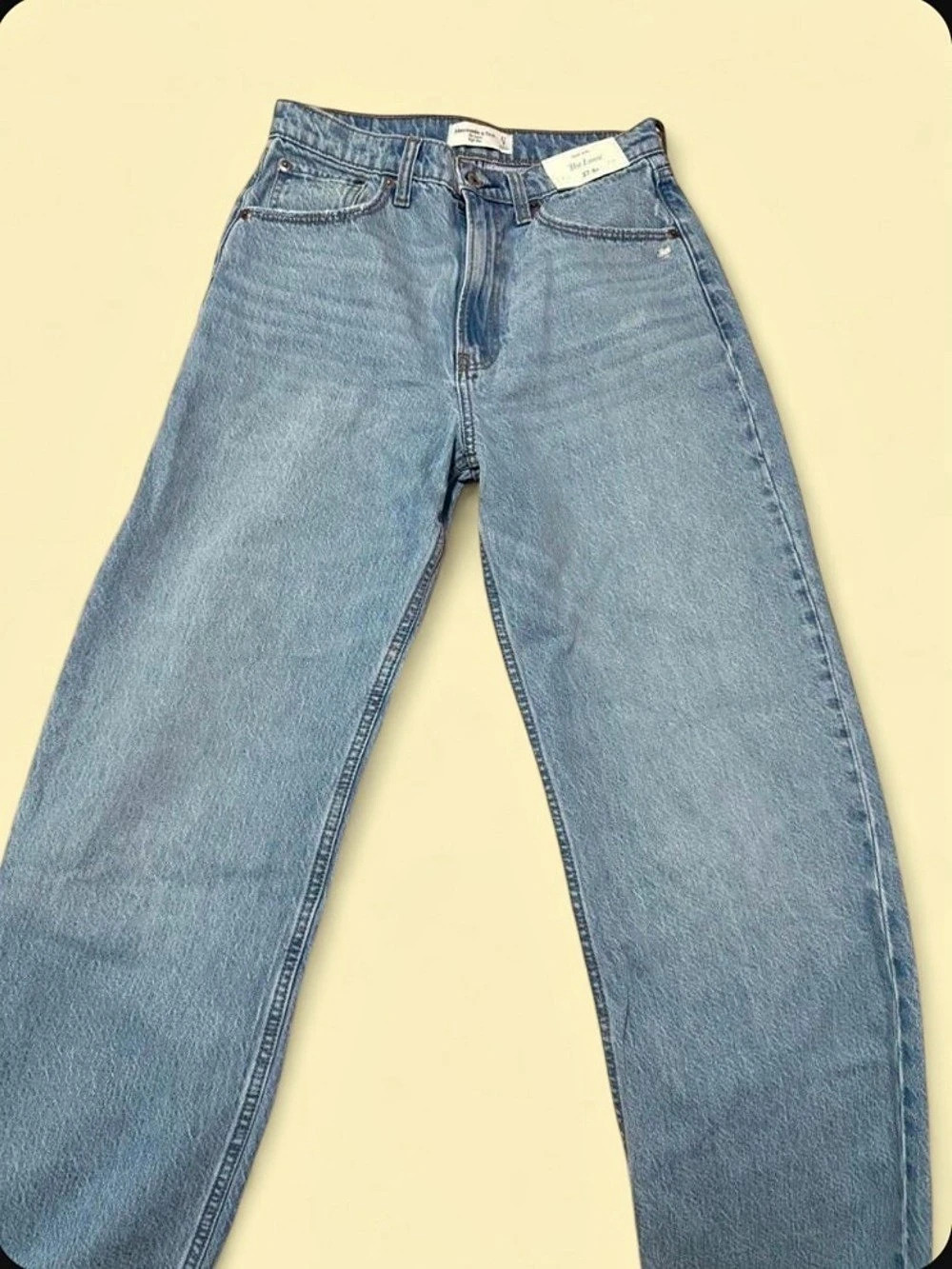 Abercrombie & Fitch The Loose High Rise Straight Leg Jeans Blue Waist 27